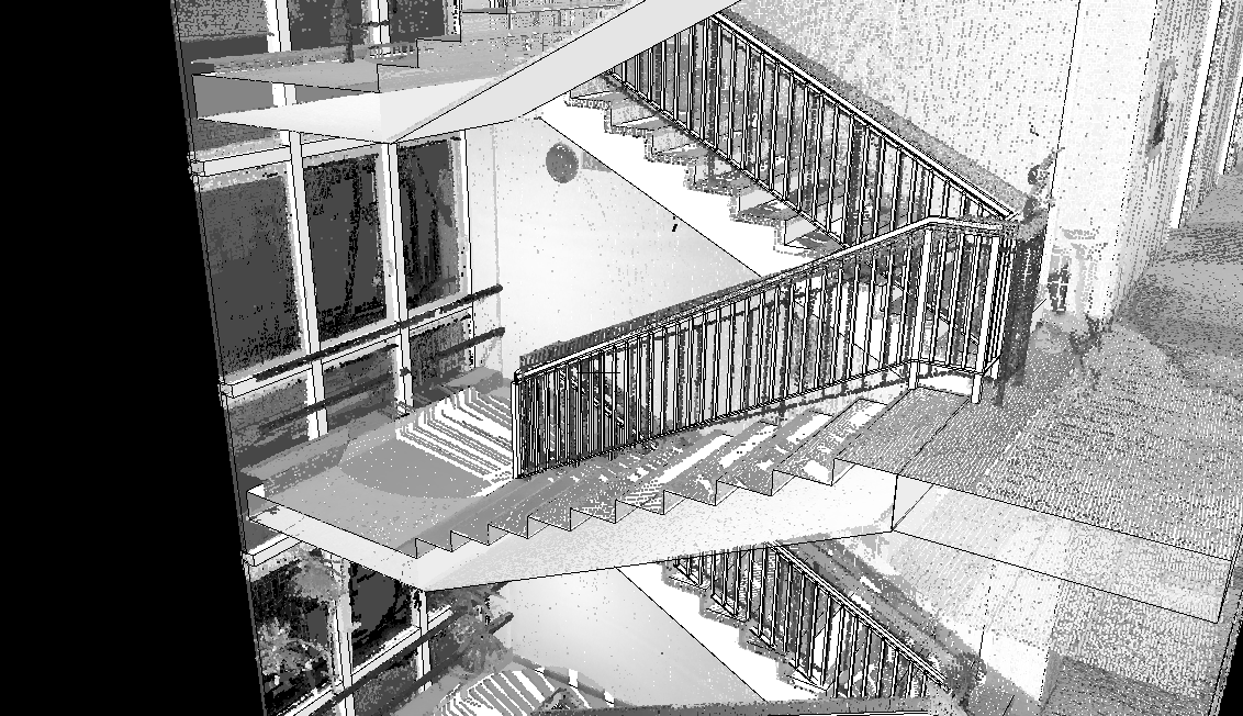 Office building with pointcloud 